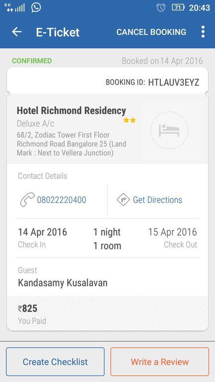 העיר בנגלור Hotel Richmond Residency מראה חיצוני תמונה